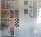 Szkło satynowane z nadrukiem - przykłady druku kolorowych motywów graficznych